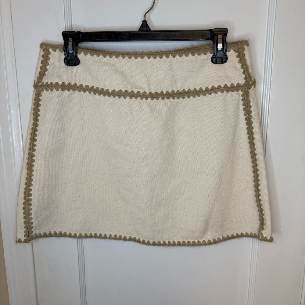New NWT BLANK NYC Ecru Denim Mini Skirt
